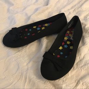 American Eagle Black Flats with Bow